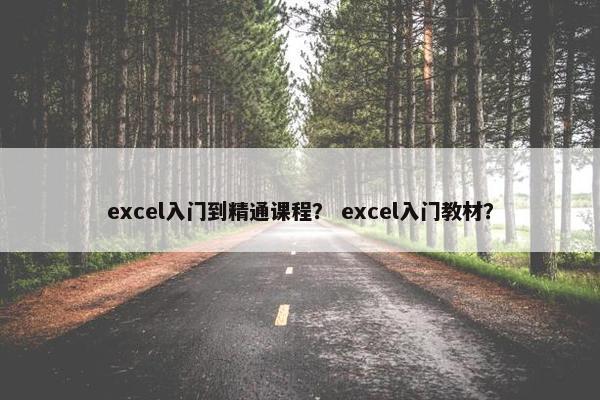 excel入门到精通课程？ excel入门教材？