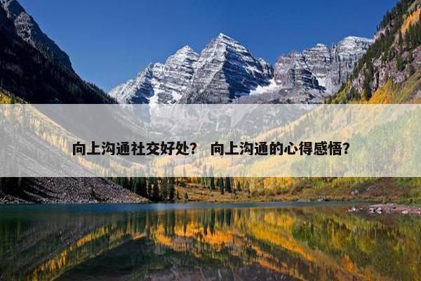 向上沟通社交好处？ 向上沟通的心得感悟？