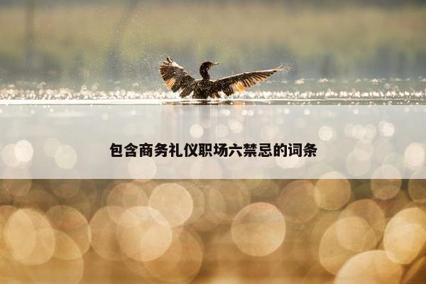 包含商务礼仪职场六禁忌的词条