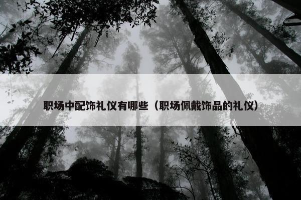 职场中配饰礼仪有哪些（职场佩戴饰品的礼仪）