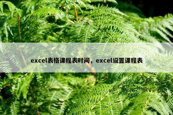 excel表格课程表时间，excel设置课程表