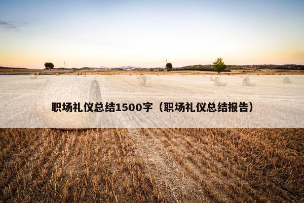 职场礼仪总结1500字（职场礼仪总结报告）