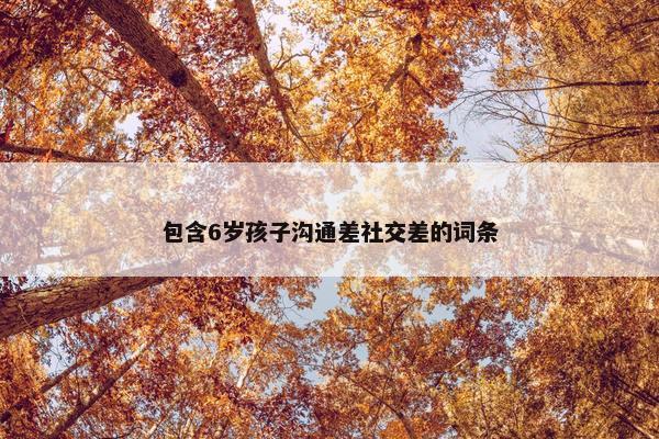 包含6岁孩子沟通差社交差的词条