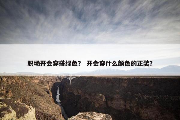 职场开会穿搭绿色？ 开会穿什么颜色的正装？