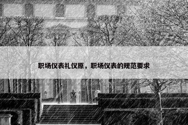 职场仪表礼仪原，职场仪表的规范要求