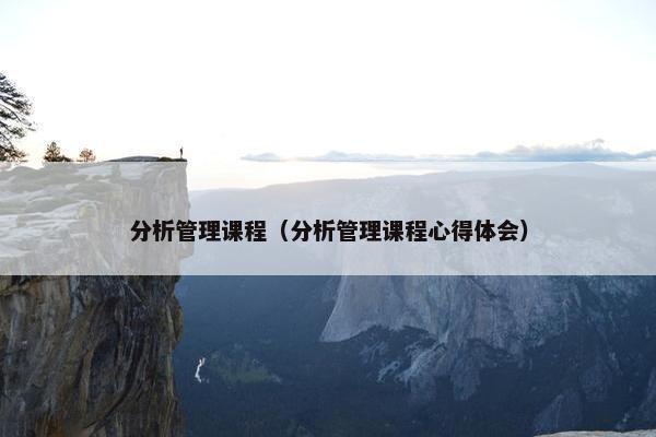 分析管理课程（分析管理课程心得体会）
