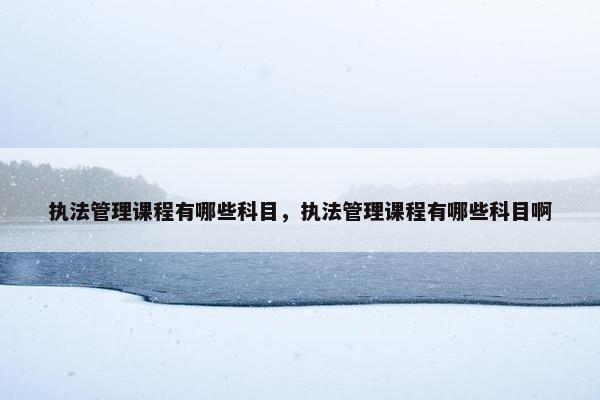 执法管理课程有哪些科目，执法管理课程有哪些科目啊