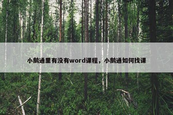 小鹅通里有没有word课程，小鹅通如何找课