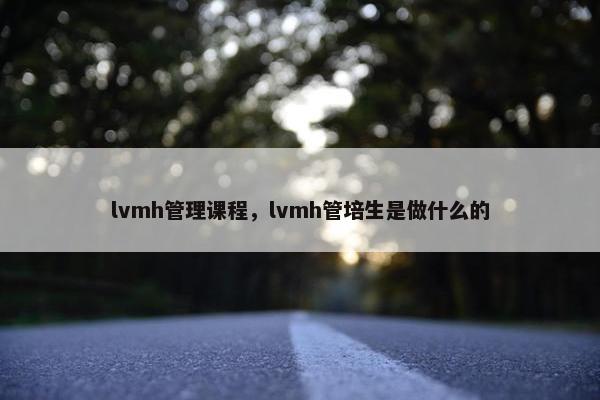 lvmh管理课程，lvmh管培生是做什么的