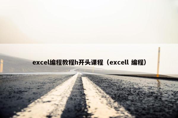 excel编程教程h开头课程（excell 编程）