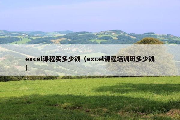 excel课程买多少钱（excel课程培训班多少钱）