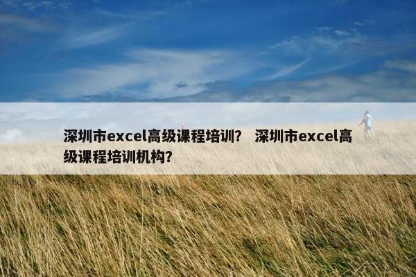 深圳市excel高级课程培训？ 深圳市excel高级课程培训机构？