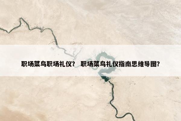 职场菜鸟职场礼仪？ 职场菜鸟礼仪指南思维导图？