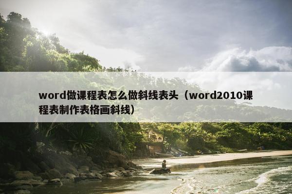 word做课程表怎么做斜线表头（word2010课程表制作表格画斜线）