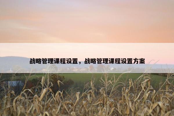 战略管理课程设置，战略管理课程设置方案