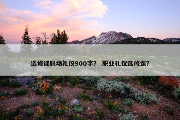 选修课职场礼仪900字？ 职业礼仪选修课？