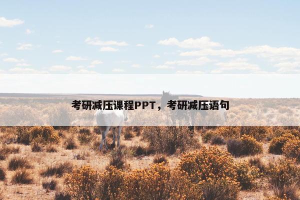 考研减压课程PPT，考研减压语句