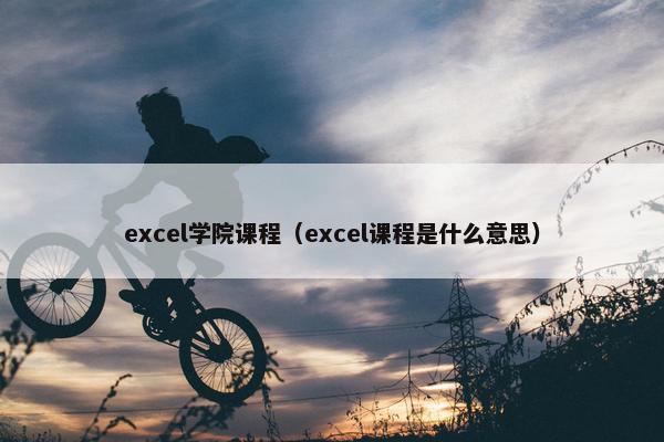 excel学院课程（excel课程是什么意思）