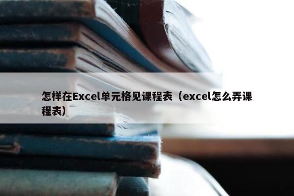 怎样在Excel单元格见课程表（excel怎么弄课程表）