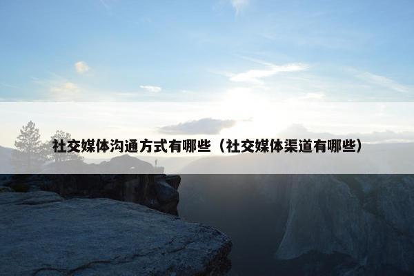 社交媒体沟通方式有哪些（社交媒体渠道有哪些）