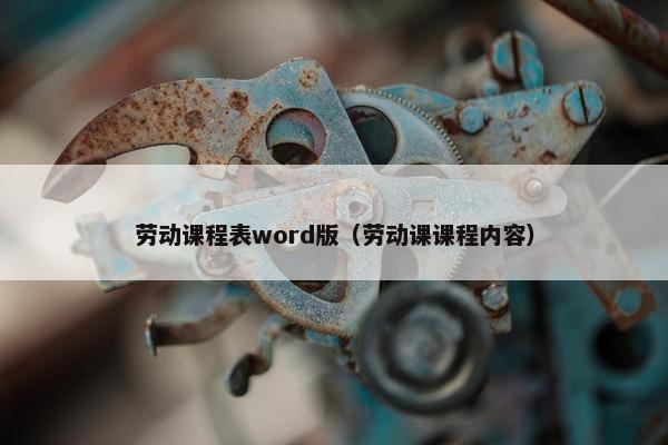 劳动课程表word版（劳动课课程内容）