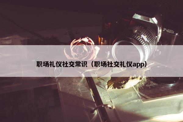 职场礼仪社交常识（职场社交礼仪app）