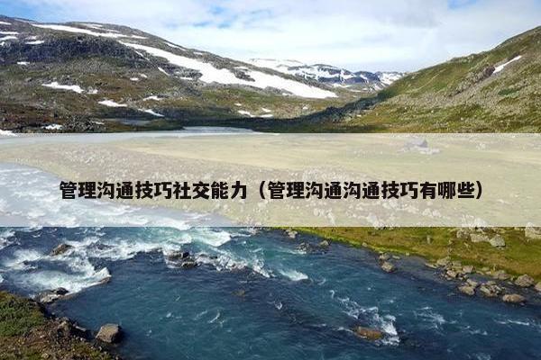 管理沟通技巧社交能力（管理沟通沟通技巧有哪些）