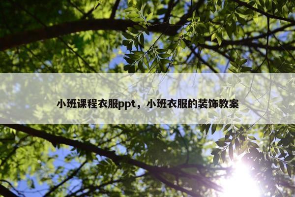 小班课程衣服ppt，小班衣服的装饰教案