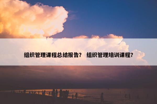 组织管理课程总结报告？ 组织管理培训课程？