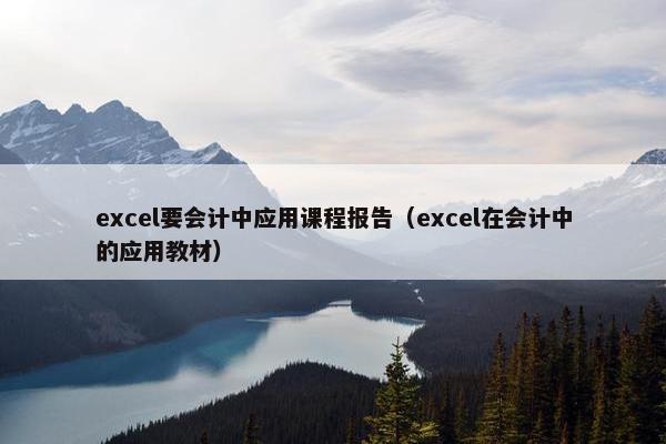 excel要会计中应用课程报告（excel在会计中的应用教材）