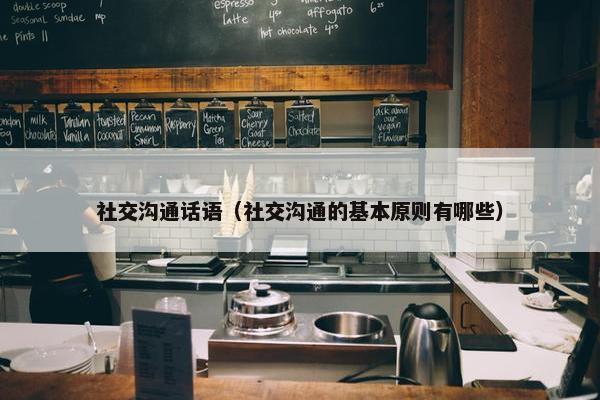 社交沟通话语（社交沟通的基本原则有哪些）