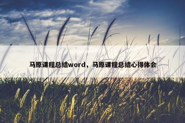 马原课程总结word，马原课程总结心得体会