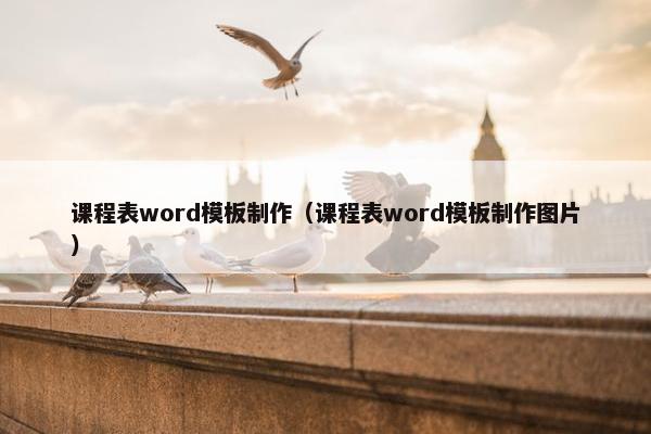 课程表word模板制作（课程表word模板制作图片）