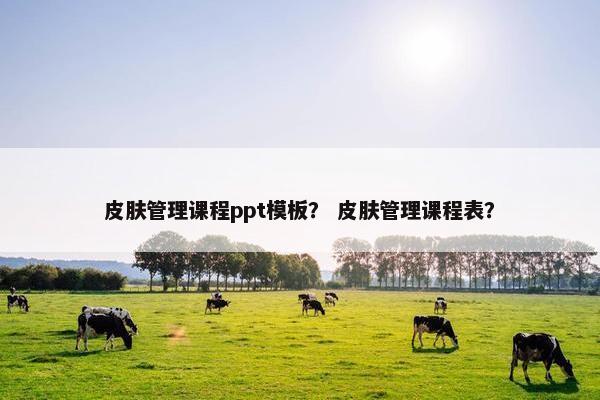 皮肤管理课程ppt模板？ 皮肤管理课程表？