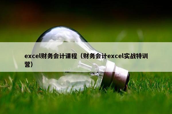 excel财务会计课程（财务会计excel实战特训营）