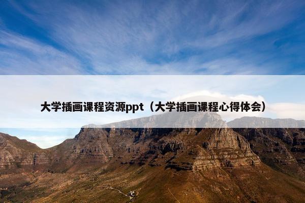 大学插画课程资源ppt（大学插画课程心得体会）