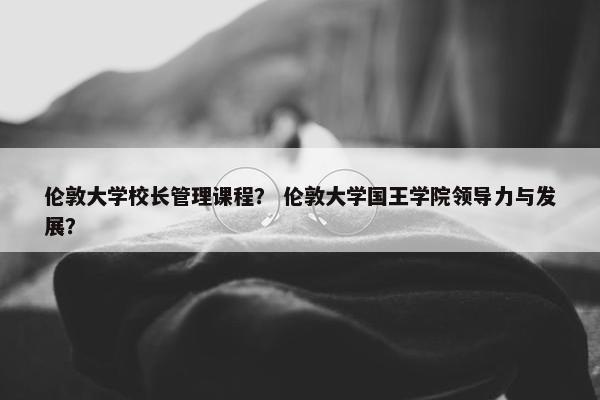 伦敦大学校长管理课程？ 伦敦大学国王学院领导力与发展？