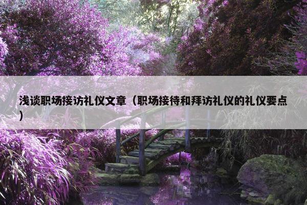 浅谈职场接访礼仪文章（职场接待和拜访礼仪的礼仪要点）