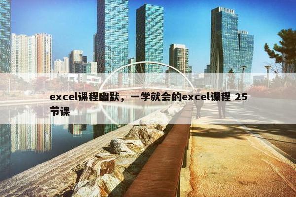 excel课程幽默，一学就会的excel课程 25节课