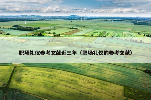 职场礼仪参考文献近三年（职场礼仪的参考文献）