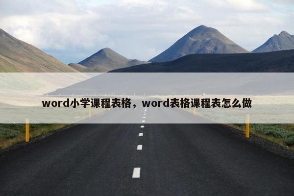 word小学课程表格，word表格课程表怎么做