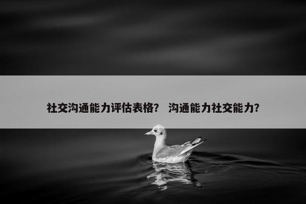 社交沟通能力评估表格？ 沟通能力社交能力？