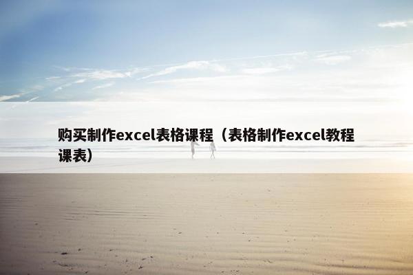 购买制作excel表格课程（表格制作excel教程课表）