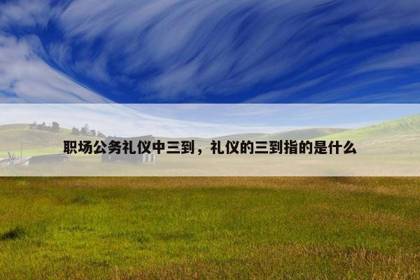 职场公务礼仪中三到，礼仪的三到指的是什么