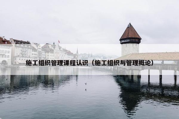 施工组织管理课程认识（施工组织与管理概论）