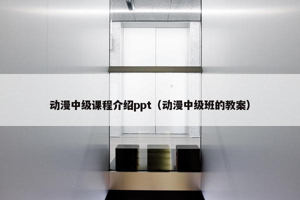 动漫中级课程介绍ppt（动漫中级班的教案）