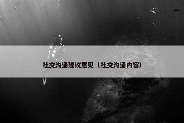 社交沟通建议意见（社交沟通内容）
