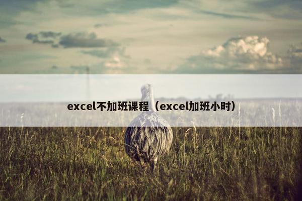 excel不加班课程（excel加班小时）