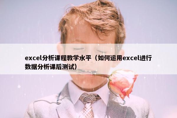 excel分析课程教学水平（如何运用excel进行数据分析课后测试）