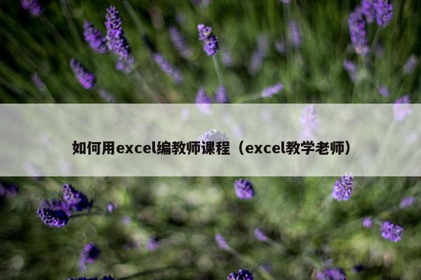 如何用excel编教师课程（excel教学老师）